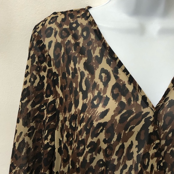 Walter Baker Adam Dress Size 4 Brown Tan Leopard Animal Print Elastic Waist - Picture 16 of 16